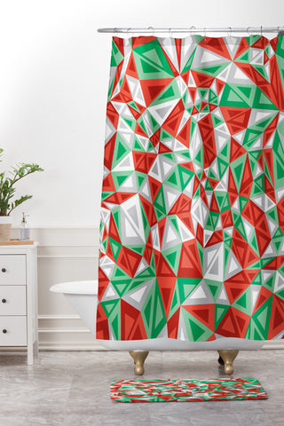Gneural Triad Illusion Yule Shower Curtain And Mat