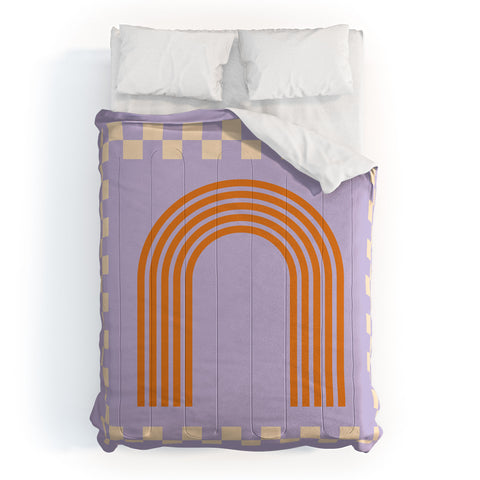 Grace Chess Rainbow Lilac and orange Comforter
