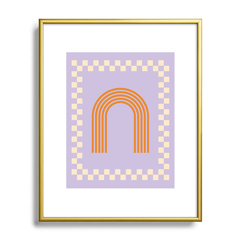 Grace Chess Rainbow Lilac and orange Metal Framed Art Print