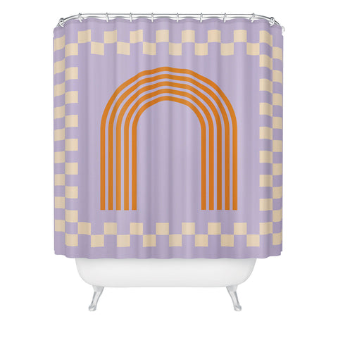 Grace Chess Rainbow Lilac and orange Shower Curtain