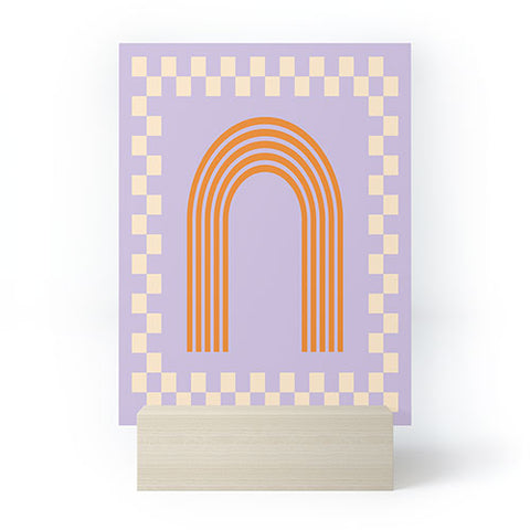 Grace Chess Rainbow Lilac and orange Mini Art Print