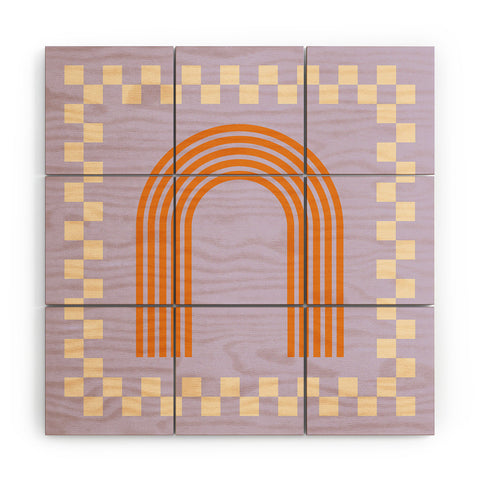 Grace Chess Rainbow Lilac and orange Wood Wall Mural
