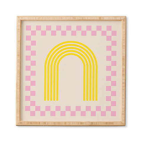 Grace Chess Rainbow rose and yellow Framed Wall Art