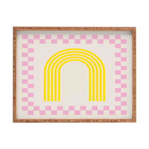 Grace Chess Rainbow rose and yellow Rectangular Tray