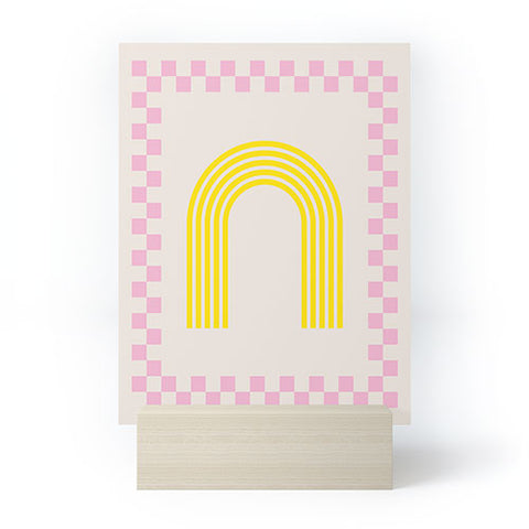 Grace Chess Rainbow rose and yellow Mini Art Print