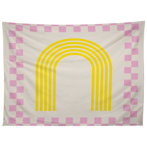 Grace Chess Rainbow rose and yellow Tapestry