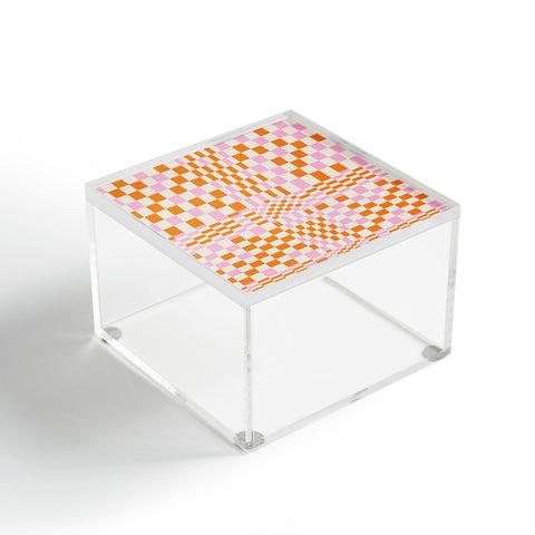Grace Colorful Checkered Pattern Acrylic Box