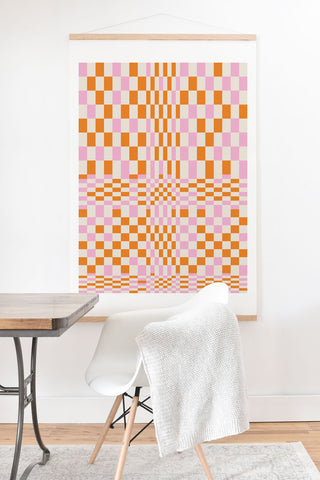 Grace Colorful Checkered Pattern Art Print And Hanger