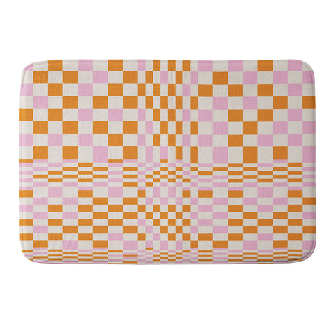 Grace Colorful Checkered Pattern Memory Foam Bath Mat