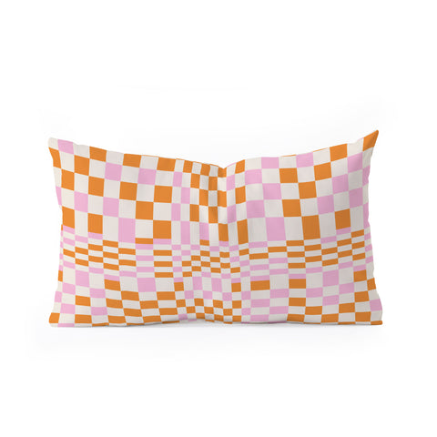 Grace Colorful Checkered Pattern Oblong Throw Pillow