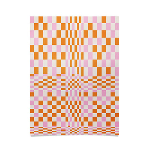 Grace Colorful Checkered Pattern Poster