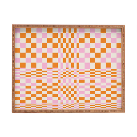 Grace Colorful Checkered Pattern Rectangular Tray