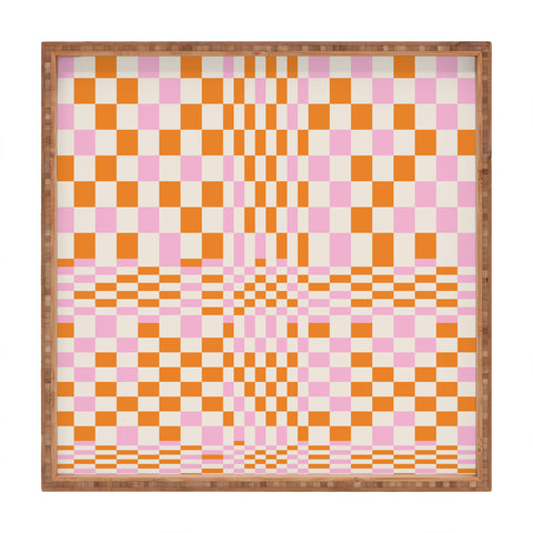 Grace Colorful Checkered Pattern Square Tray