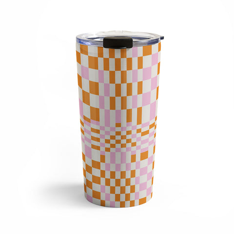 Grace Colorful Checkered Pattern Travel Mug