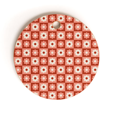 Grace Fall Retro Flower Pattern Cutting Board Round