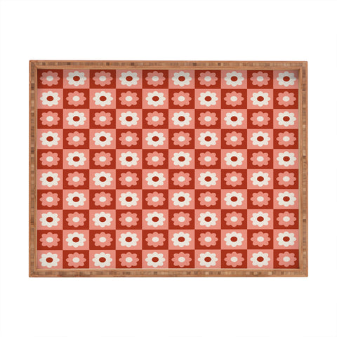 Grace Fall Retro Flower Pattern Rectangular Tray
