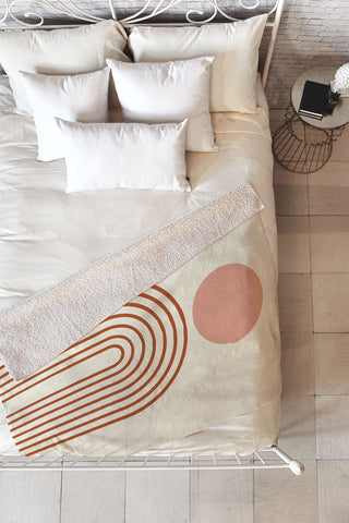 Grace Full moon rainbow Fleece Throw Blanket