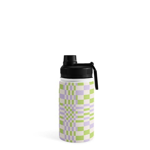 Grace Happy Colorful Checkered Pattern Water Bottle