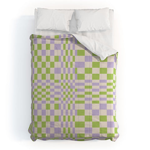 Grace Happy Colorful Checkered Pattern Comforter