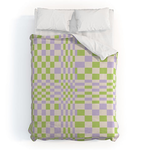 Grace Happy Colorful Checkered Pattern Duvet Cover