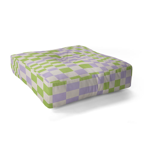 Grace Happy Colorful Checkered Pattern Floor Pillow Square