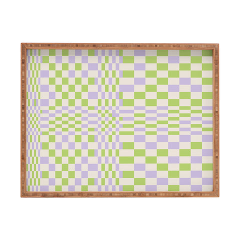 Grace Happy Colorful Checkered Pattern Rectangular Tray