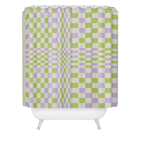Grace Happy Colorful Checkered Pattern Shower Curtain