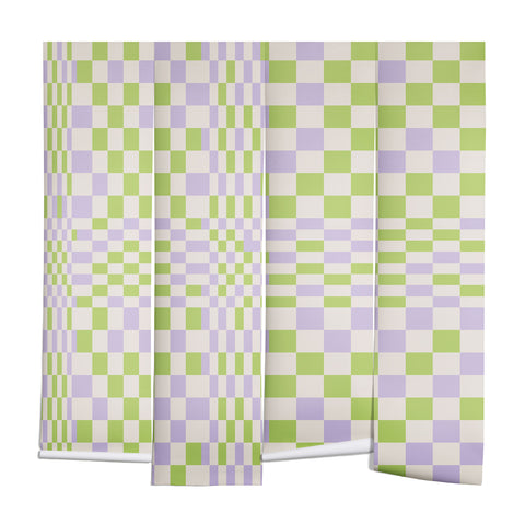 Grace Happy Colorful Checkered Pattern Wall Mural