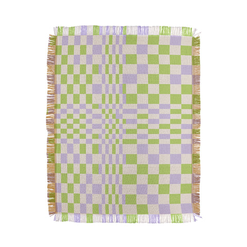 Grace Happy Colorful Checkered Pattern Throw Blanket
