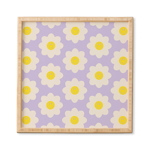 Grace Happy Flower Retro Pattern Framed Wall Art