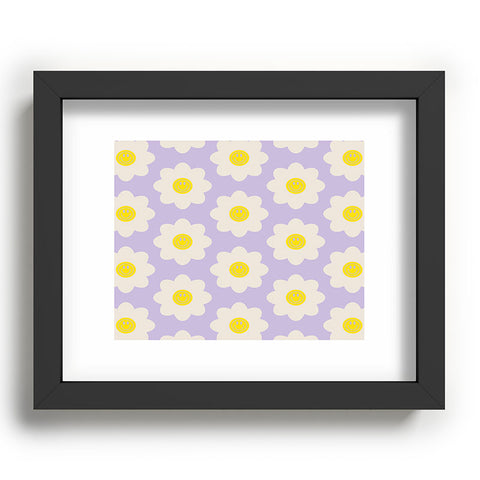 Grace Happy Flower Retro Pattern Recessed Framing Rectangle
