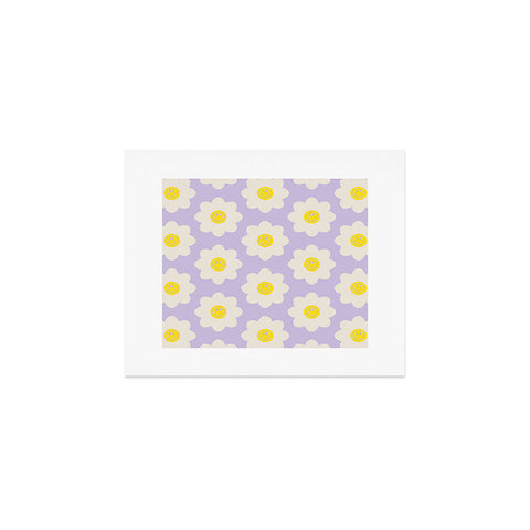 Grace Happy Flower Retro Pattern Art Print