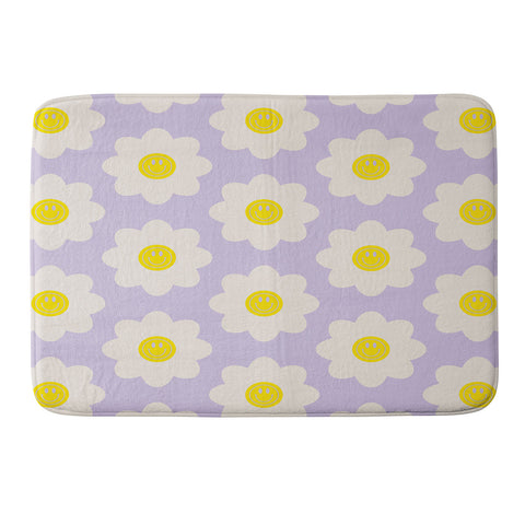 Grace Happy Flower Retro Pattern Memory Foam Bath Mat