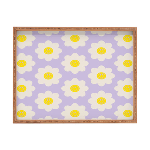 Grace Happy Flower Retro Pattern Rectangular Tray