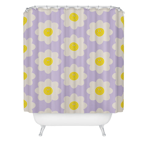 Grace Happy Flower Retro Pattern Shower Curtain
