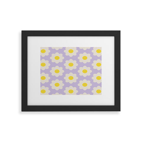 Grace Happy Flower Retro Pattern Framed Art Print