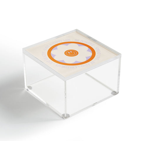 Grace Have a Happy Life Lilac and Orange Acrylic Box
