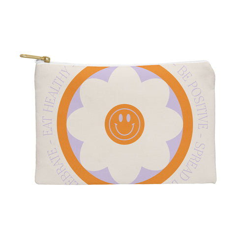 Grace Have a Happy Life Lilac and Orange Pouch