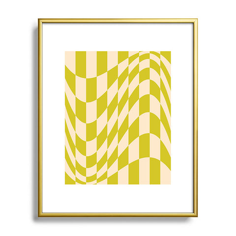 Grace Modern twenties green pattern Metal Framed Art Print