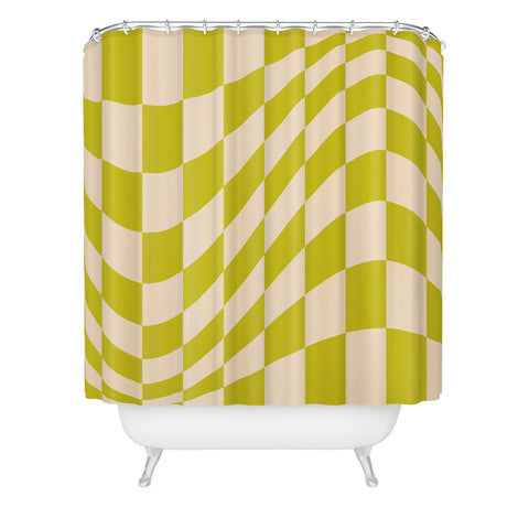 Grace Modern twenties green pattern Shower Curtain