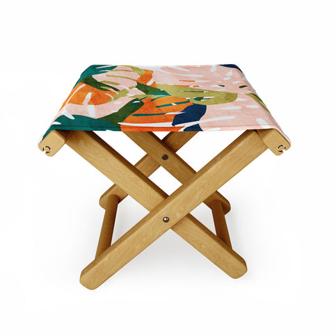 Grace Monstera Folding Stool