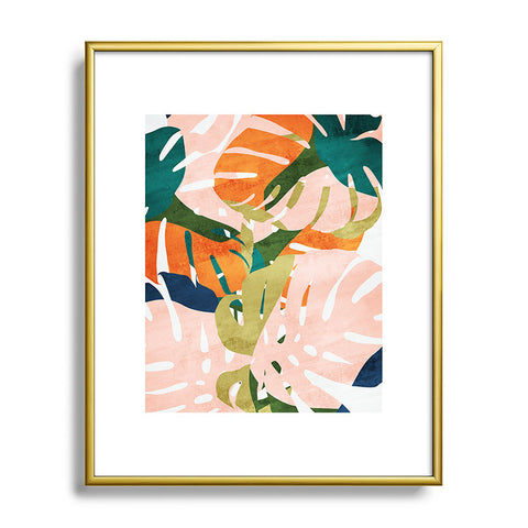 Grace Monstera Metal Framed Art Print