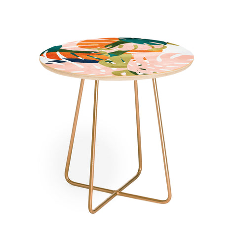 Grace Monstera Round Side Table