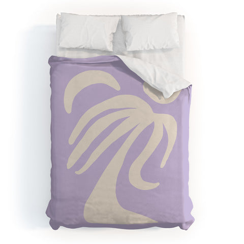 Grace Palm Lilac Duvet Cover