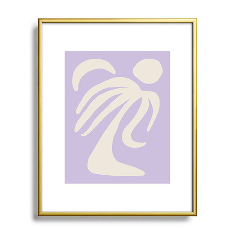 Grace Palm Lilac Metal Framed Art Print