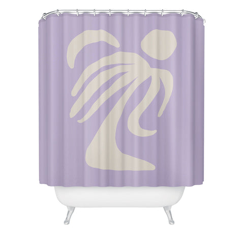 Grace Palm Lilac Shower Curtain