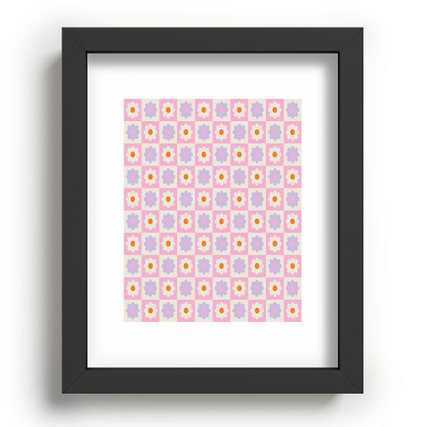 Grace Retro Flower Pattern II Recessed Framing Rectangle