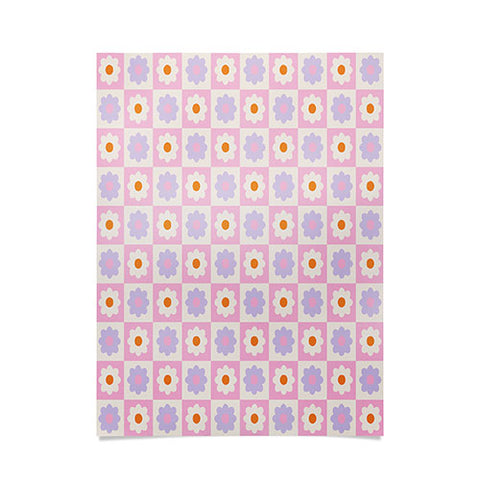 Grace Retro Flower Pattern II Poster