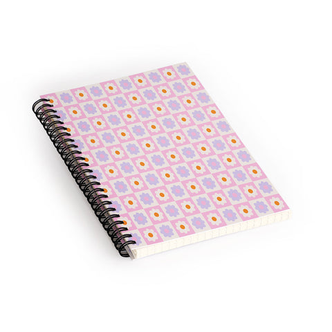 Grace Retro Flower Pattern II Spiral Notebook