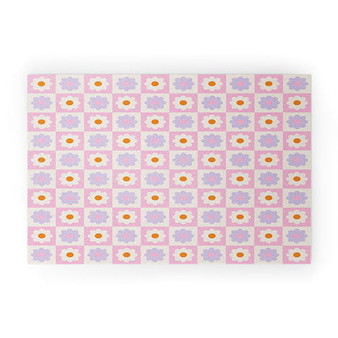 Grace Retro Flower Pattern II Welcome Mat